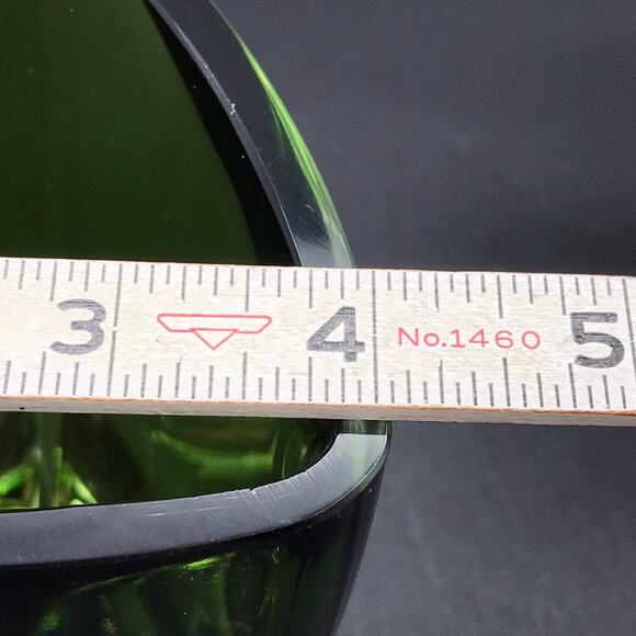 Vintage Mid-Century Modern Kronos Art Crystal Green Glass Vase Made in Poland - Picture 7 of 8